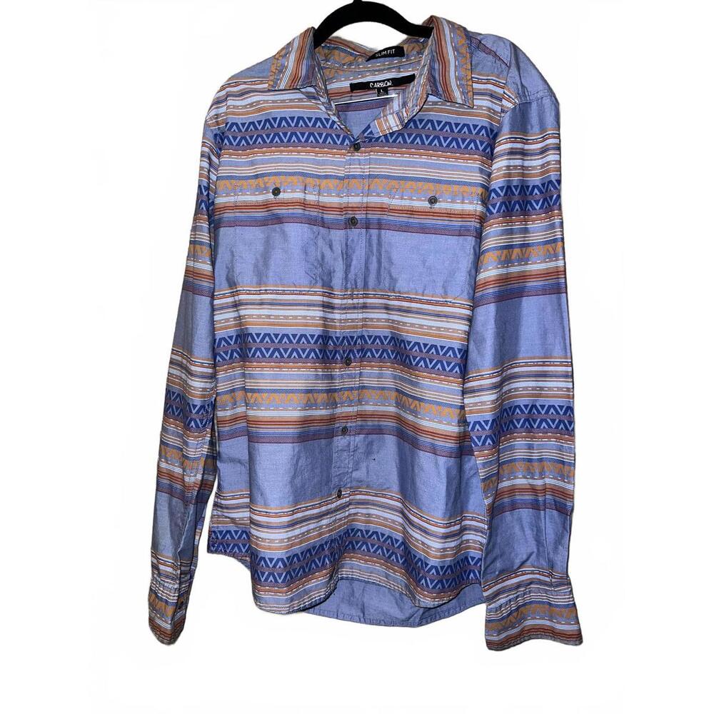 Stylish Slim Fit Geometric Pattern Shirt by Carbon Mens Large